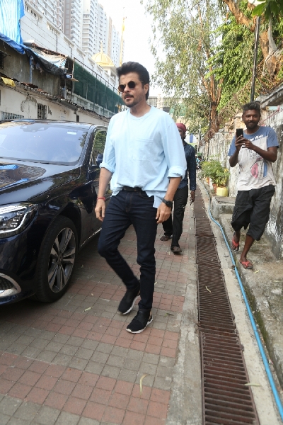 Mumbai: Actor Anil Kapoor at the funeral of Shaukat Azmi - veteran actress, wife of renowned Late Urdu poet and lyricist Kaifi Azmi and mother of actress Shabana Azmi - in Mumbai on Nov 23, 2019. (Photo: IANS)