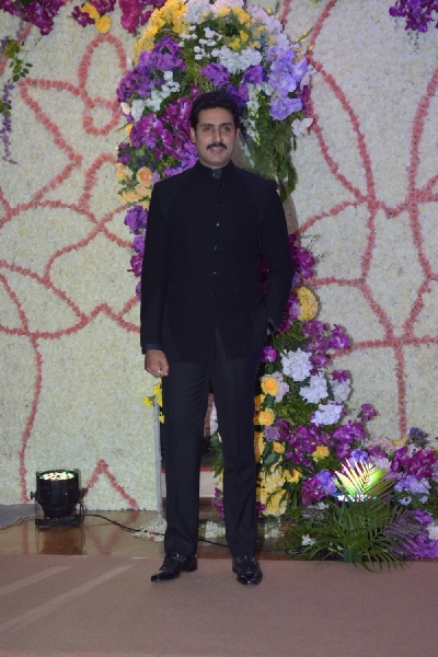 Mumbai: Actor Abhishek Bachchan at the wedding reception of filmmaker Sooraj Barjatya's son Devaansh Barjatya in Mumbai on Nov 29, 2019. (Photo: IANS)