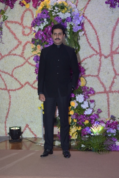 Mumbai: Actor Abhishek Bachchan at the wedding reception of filmmaker Sooraj Barjatya's son Devaansh Barjatya in Mumbai on Nov 29, 2019. (Photo: IANS)