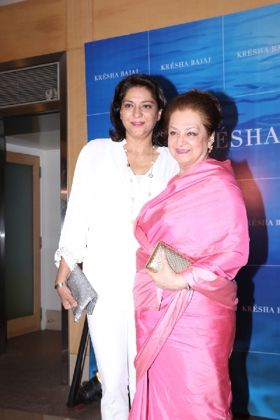 Mumbai: Congress leader Priya Dutt and actress Saira Banu arrives at the first year anniversary celebration of fashion designer Kresha Bajaj's store in Mumbai on Dec 7, 2019. (Photo: IANS)